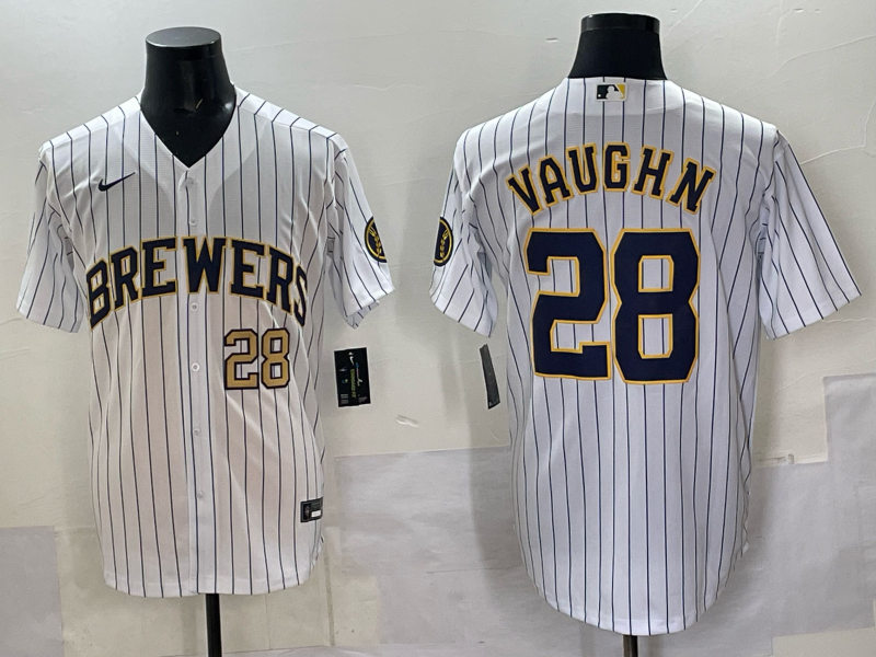 Men Milwaukee Brewers #28 Vaughn white 2025 Nike NFL JERSEY 0014